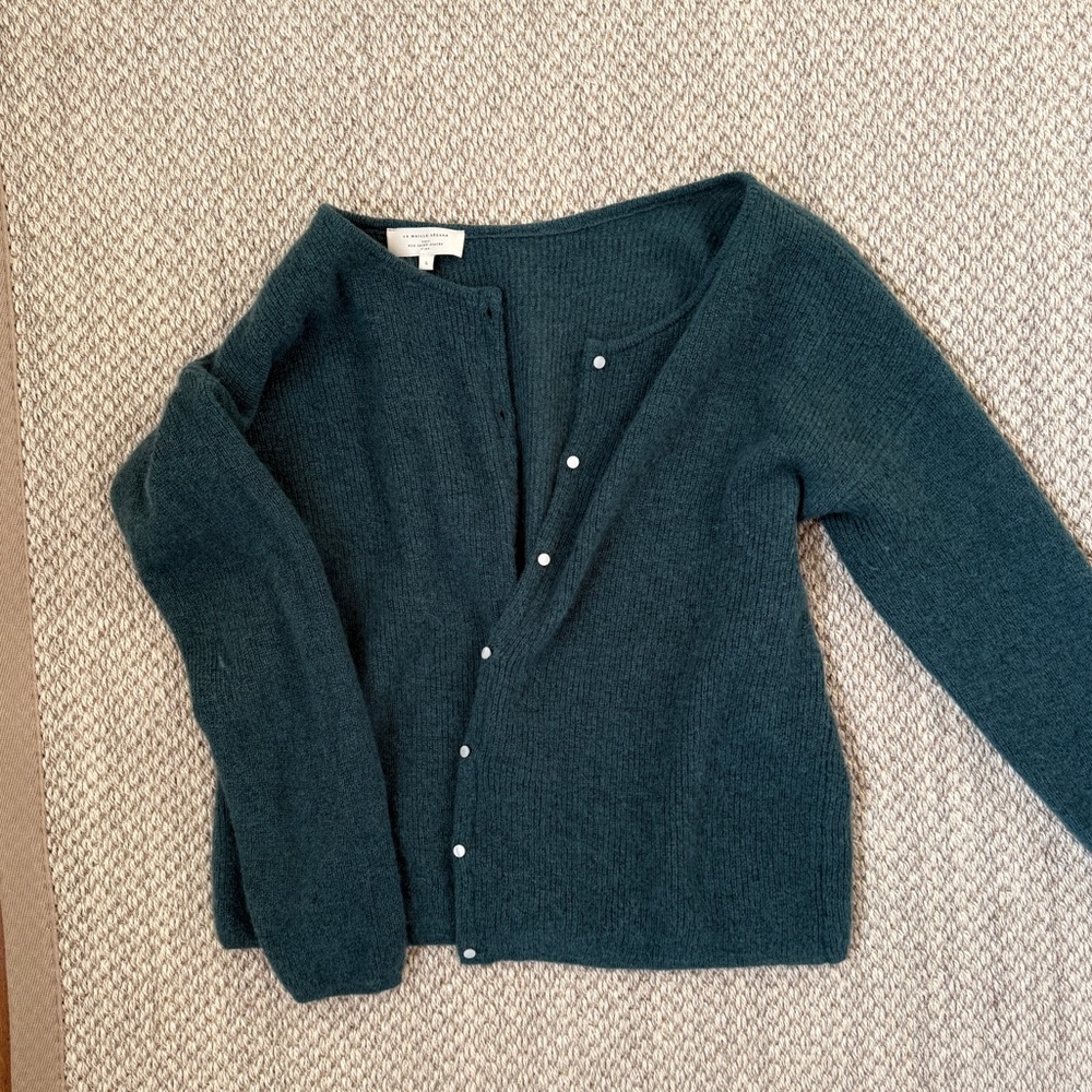 Sezane Teal Gaspard Cardigan - Picture 3 of 13